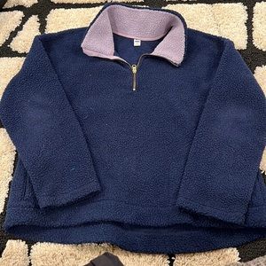 Navy blue quarter zip pullover